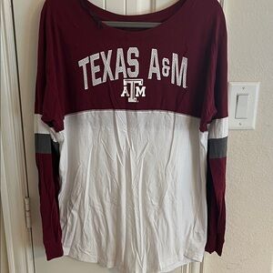 Texas A&M Maroon and White Long Sleeve Shirt - NEW